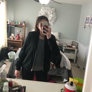 black Kendall and Kylie bomber jacket